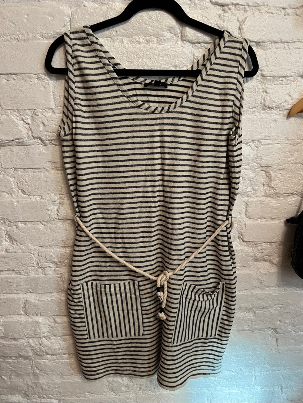 Mavi Black and Cream Striped Women's Sweater